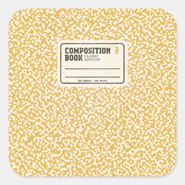 Adesivo Quadrado de Notebook Composto Amarelo (Frente)