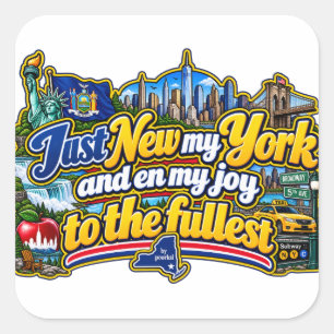 Adesivo quadrado de Nova York