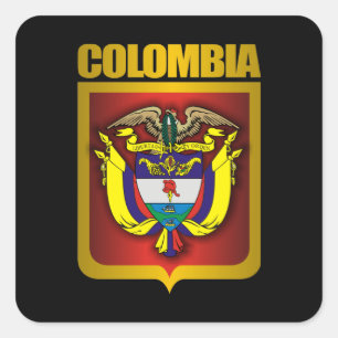 Adesivo Quadrado De "ouro Colômbia "