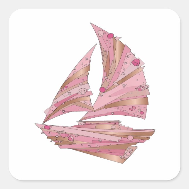 Adesivo Quadrado de Prata Cristal Rosa NAVE Sharp (Frente)