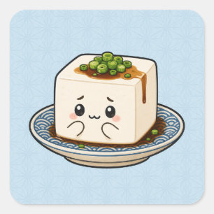 Adesivo Quadrado de Tofu Gelado Nervoso