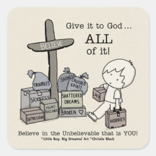 Adesivo Quadrado Dê tudo a Deus
