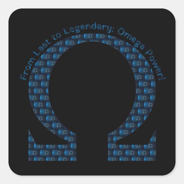 Adesivo Quadrado De Último a Lendário: Poder Ômega! (Frente)
