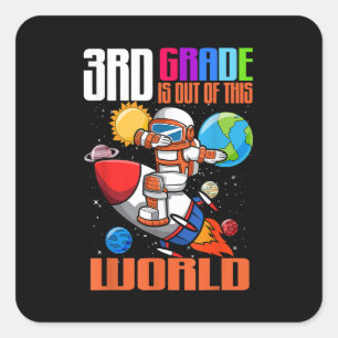 Adesivo Quadrado De volta à 3ª série da escola deste espaço mundial