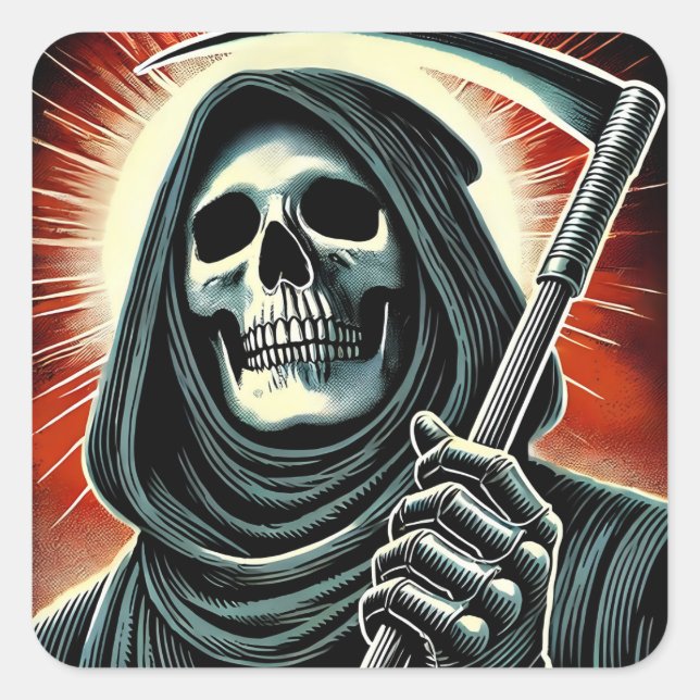Adesivo Quadrado death character illustration (Frente)