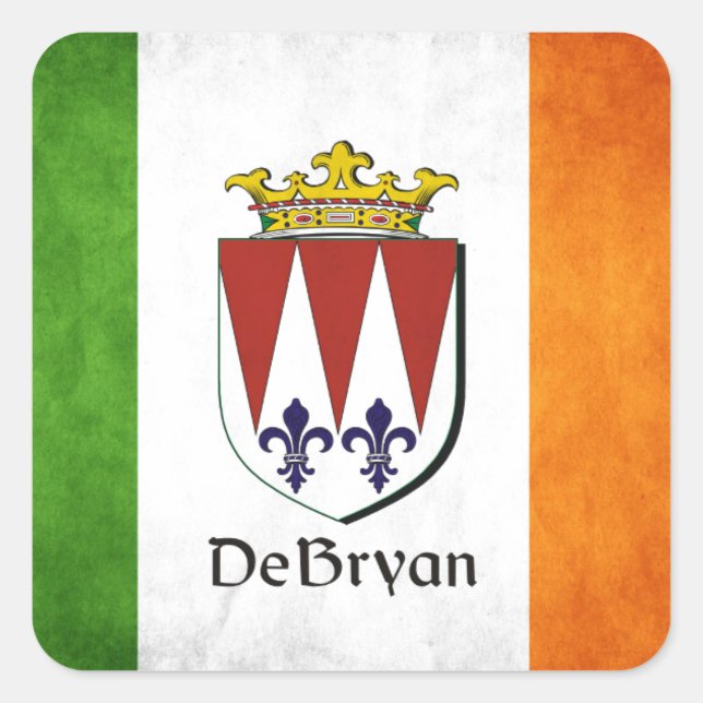 Adesivo Quadrado DeBryan Irish Flag (Frente)
