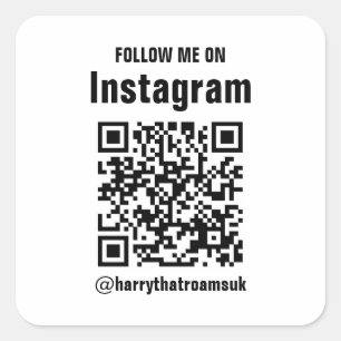 Adesivo Quadrado Decal de Mídia Social, código qr para o seu Instag