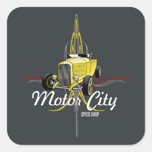 Adesivo Quadrado Decalque listrado da caixa de ferramentas do