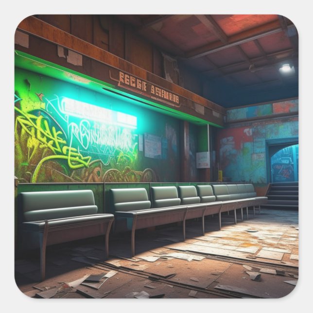 Adesivo Quadrado Decano Urbano Abandonado (Frente)