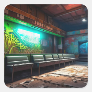 Adesivo Quadrado Decano Urbano Abandonado