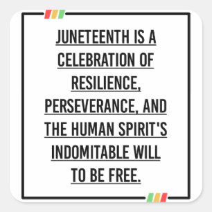 Adesivo Quadrado Décima Sétima Citações, Liberdade da Afro-American