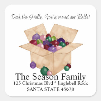 Adesivo Quadrado Deck the halls, we've moved our ball Envelope seal