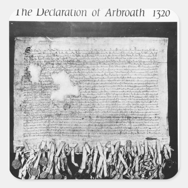 Adesivo Quadrado Declaração de Arbroath, 6 de abril de 1320 (Frente)