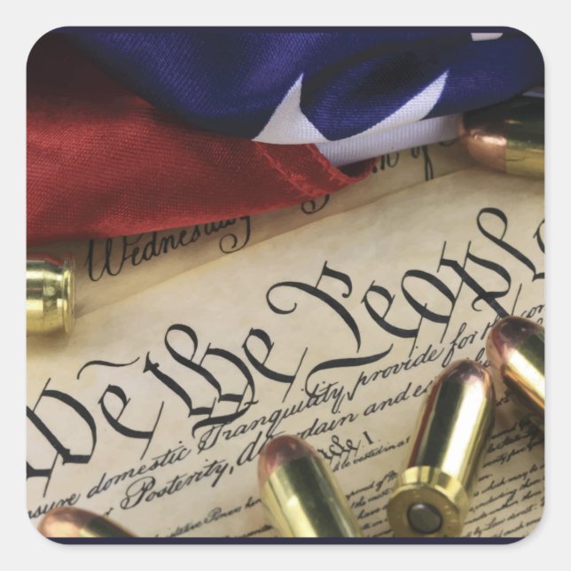 Adesivo Quadrado Declaração de independência (Frente)