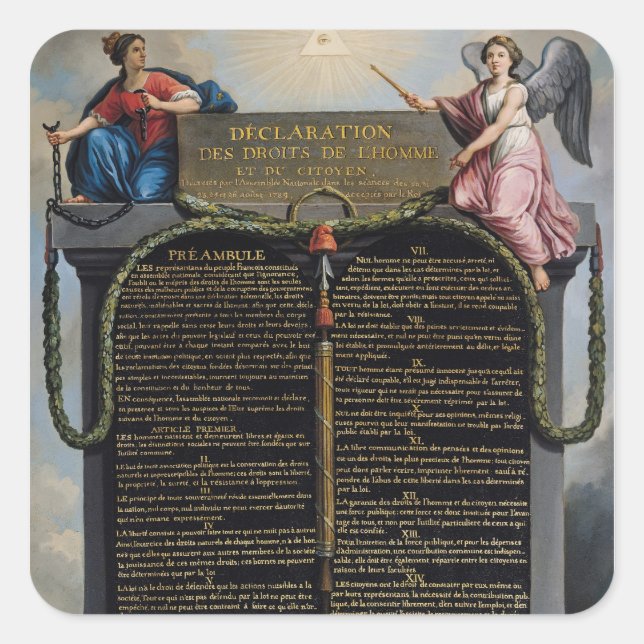 Adesivo Quadrado Declaração dos Direitos do Homem e dos Cidadãos (Frente)
