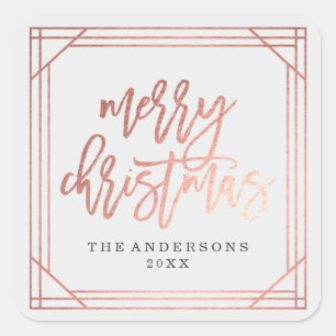 Adesivo Quadrado Deco de Arte Dourada Moderna Rosa Férias