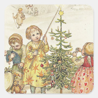 Adesivo Quadrado Decoração da Árvore de Natal