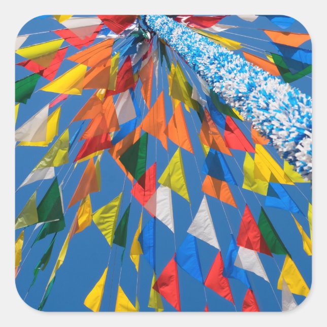 Adesivo Quadrado Decoração de Bandeira Triangular (Frente)