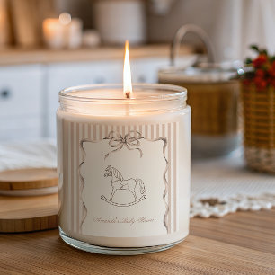 Adesivo Quadrado Decoração de Chá de Bebê Cavalo de Balanço Neutro