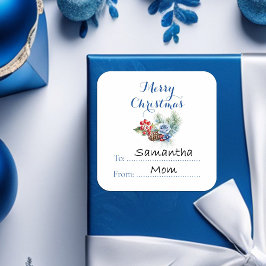 Adesivo Quadrado Decoração de Natal Branco Clássico