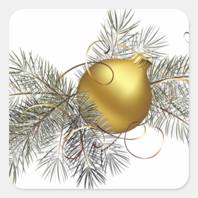 Adesivo Quadrado Decoração Dourada festiva (Frente)