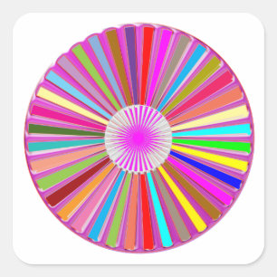 Adesivo Quadrado Decorações Coloridas da Roda FLORAL Chakra