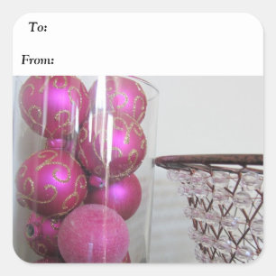 Adesivo Quadrado Decorações de Natal Rosa