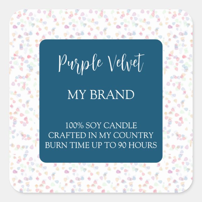 Adesivo Quadrado Decorative Candle Label Square Sticker (Frente)