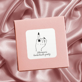 Adesivo Quadrado Dedo do Anel da Festa de solteira Moderna Engraçad