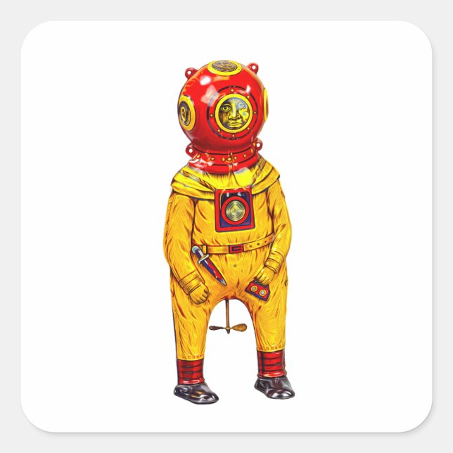 ADESIVO QUADRADO DEEP SEA DIVER PHONE STICKER (Frente)