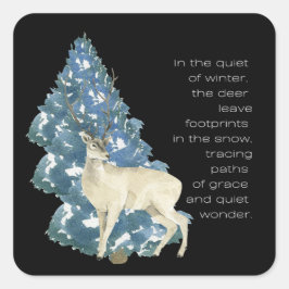 Adesivo Quadrado Deer Deixe Pegadas Na Neve