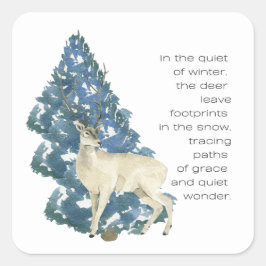 Adesivo Quadrado Deer Deixe Pegadas Na Neve