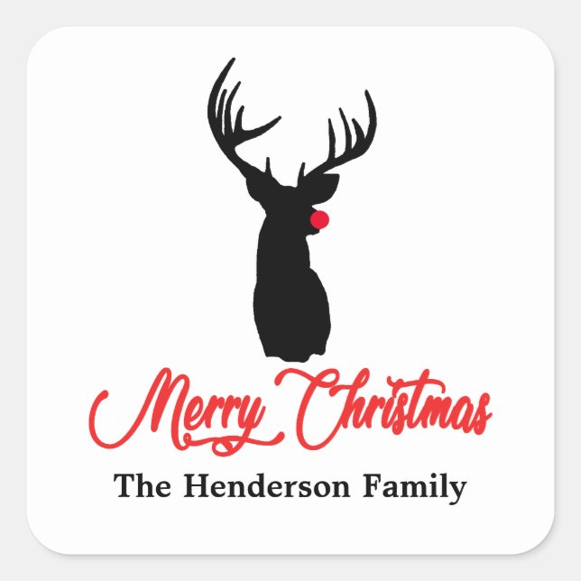 Adesivo Quadrado Deer Hunting Reindeer (Frente)