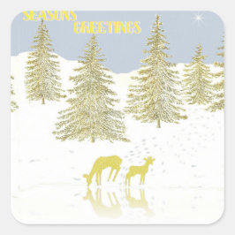 Adesivo Quadrado Deer Refletion-Your Custom Square Stickers