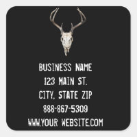 Deer Skull Business Sticker em Fundo Preto