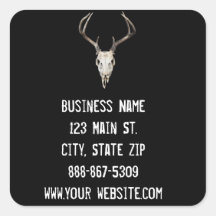 Deer Skull Business Sticker em Fundo Preto
