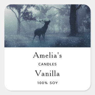 Adesivo Quadrado Deer with Antlers in a Forest - Empresa de velas