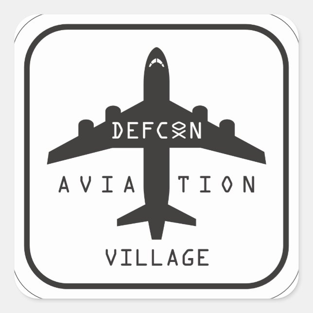 Adesivo Quadrado DEFCON Aviation Village Stickers AV17 (Frente)