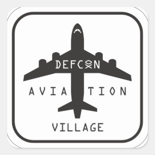 Adesivo Quadrado DEFCON Aviation Village Stickers AV17
