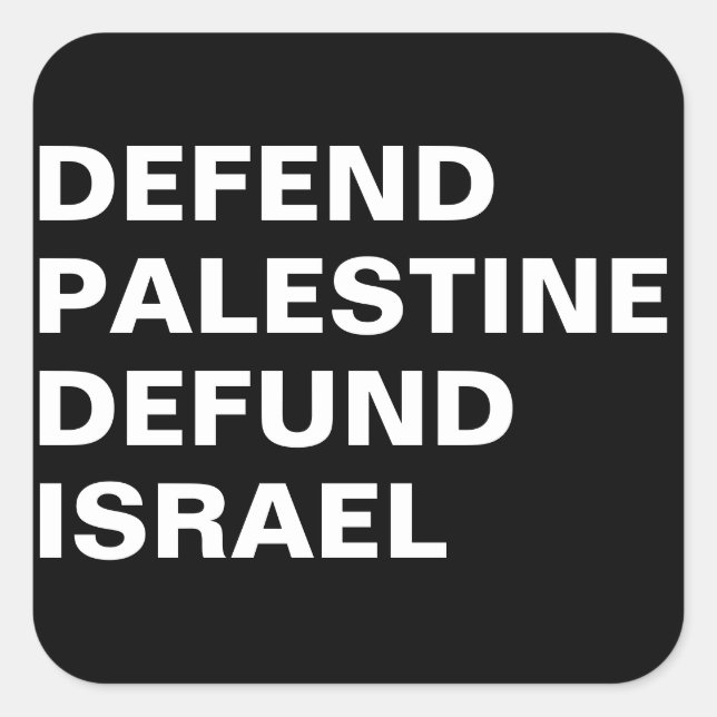 Adesivo Quadrado Defender Palestina Destituir Israel - Anti-Israel (Frente)