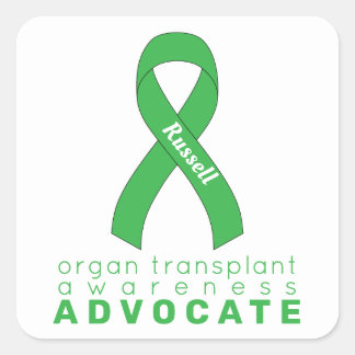 Adesivo Quadrado Defensor do Transplante de Órgãos Branco