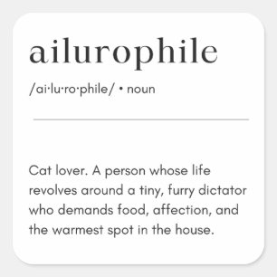 Adesivo Quadrado Definição Ailurofile - Lover Gato