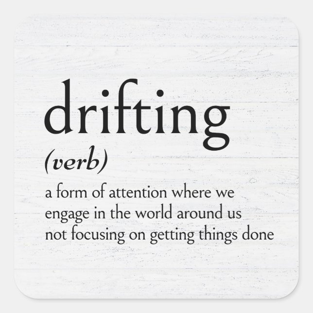 Adesivo Quadrado Definição de DRIFTING (Frente)