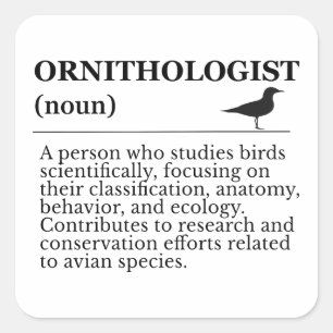 Adesivo Quadrado Definição de Ornitologista - Vogelkunde (Observaçã
