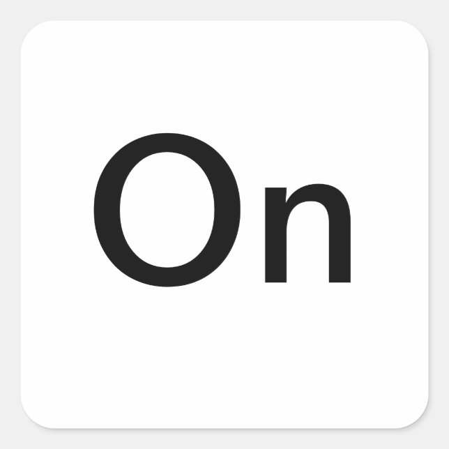 Adesivo Quadrado Definição de Rótulos "Ligado"/ (Frente)