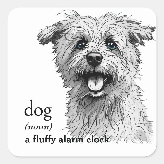 Adesivo Quadrado Definição de um CÃO (Frente)