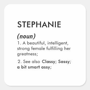 Adesivo Quadrado Definição do nome Stephanie editável, nome persona