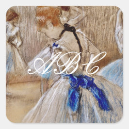 Adesivo Quadrado Degas Dancer com Faixa Azul