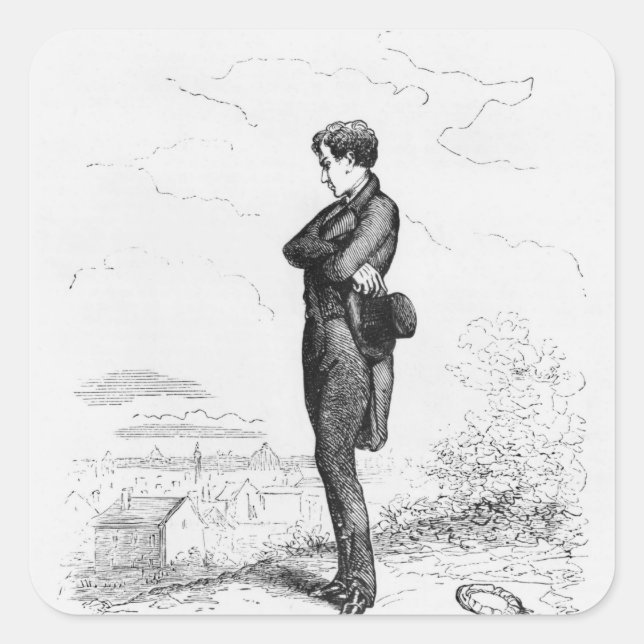 Adesivo Quadrado Deixado sozinho, Rastignac caminhou alguns passos (Frente)