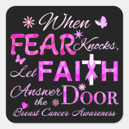 Adesivo Quadrado Deixe a FAITH atender a porta